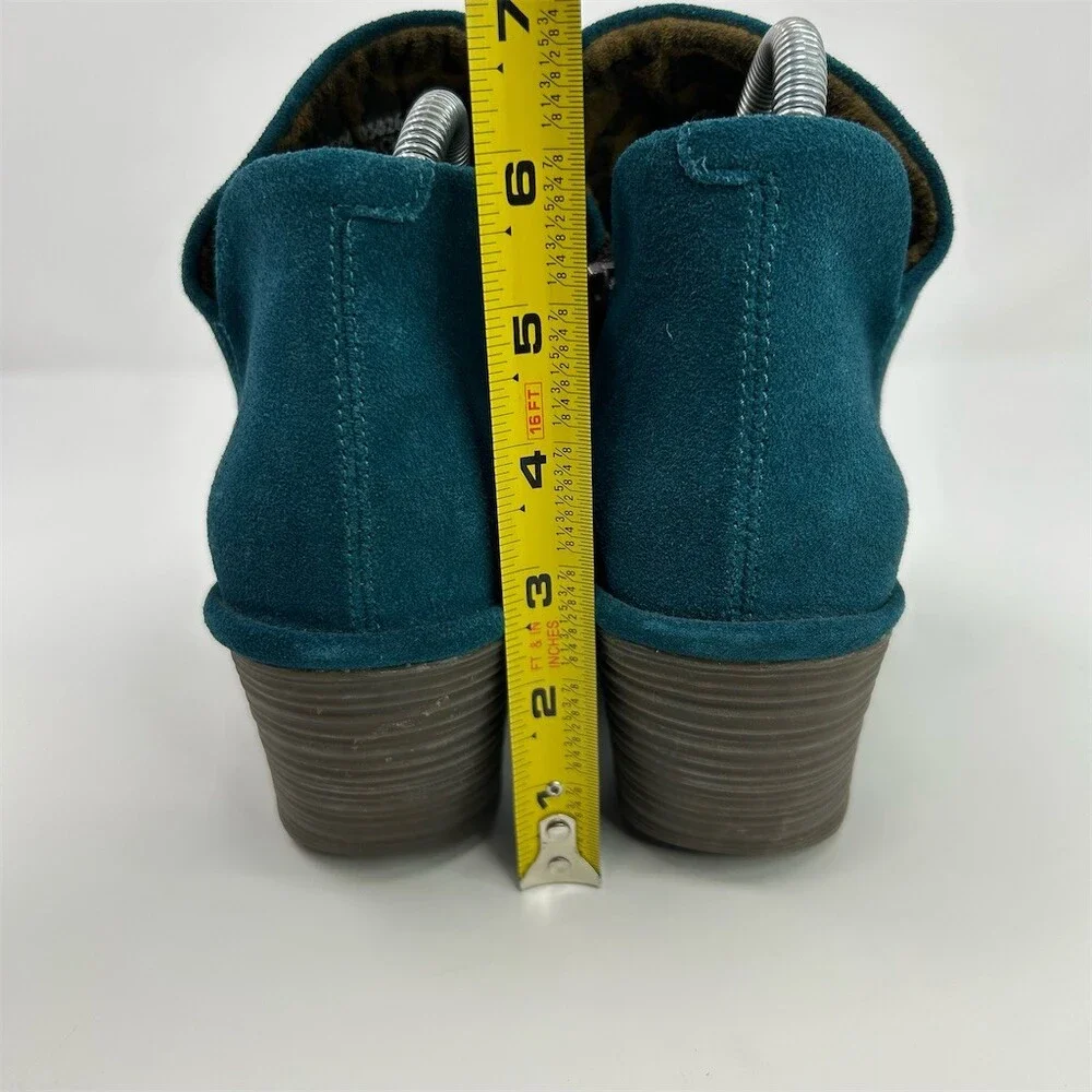 Fly London Yip Womens Ankle Booties Teal Blue Wedge Side Zip Lug Sole Size 39 - Picture 11 of 13